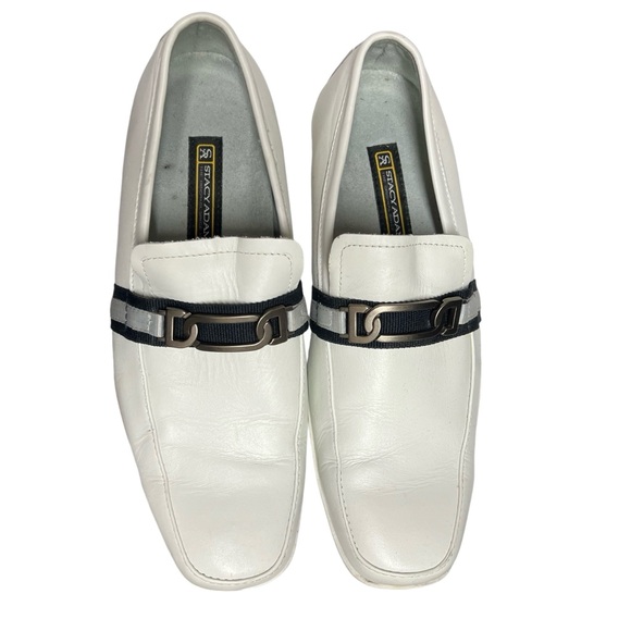 Stacy Adams Men's White Leather Bit Loafers Size 9 - Picture 2 of 8